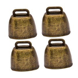 Levemolo DIY Farming Accessories 4pcs Cattle Bells Motif Sheep Bell Noise-Proof Bronze Pendant Ornament