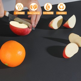 Kitchen Shelf Liner Drawer Liners, Non-Adhesive Refrigerator Liners Waterproof Fridge Mats with Strong Durable Kitchen Cabinets Mat for Drawers, Shelves, Pantry Black