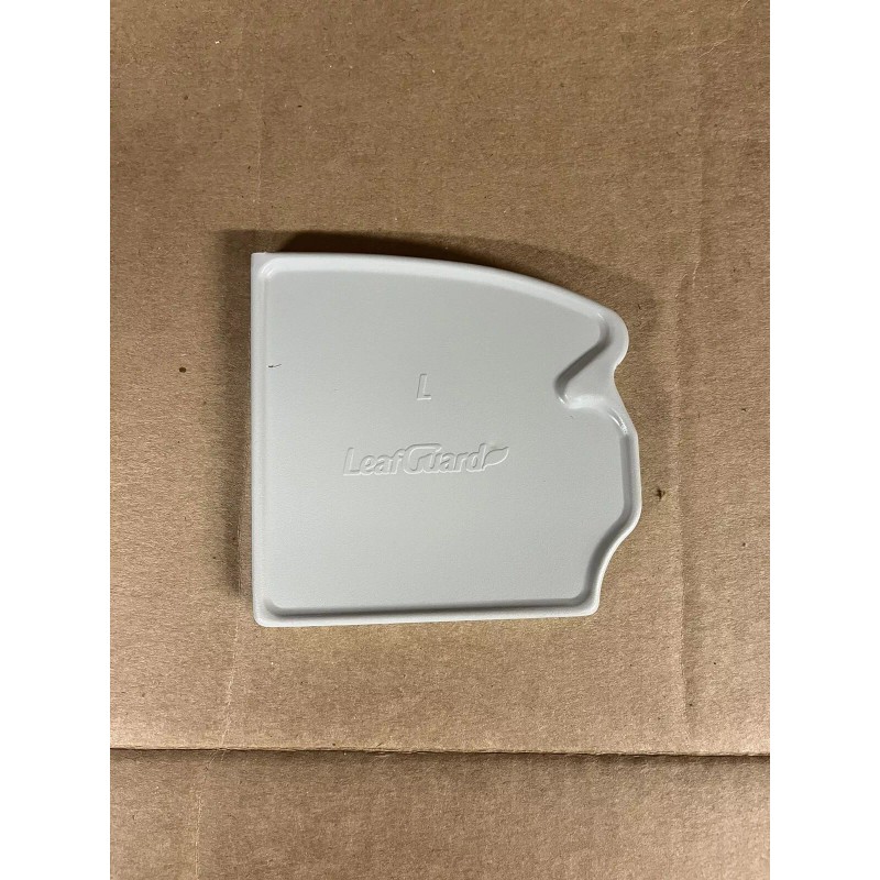 LEAFGUARD light Gray LEAF GUARD Aluminum SEAMLESS Gutter Left End