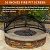 WeCooper Heavy-Duty Fire Pit Spark Screen, 36In Round Steel Mesh