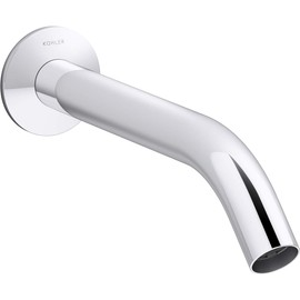Kohler Wallmount Bath Spout, 9-7/16 in, Non-Diverter, NPT Connection, Polished Finish