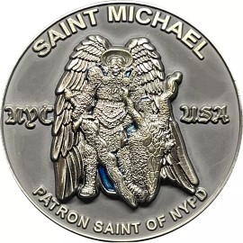 America's Front Line BL15-012 New York City Police Department Officer Saint Michael Patron Saint Chal