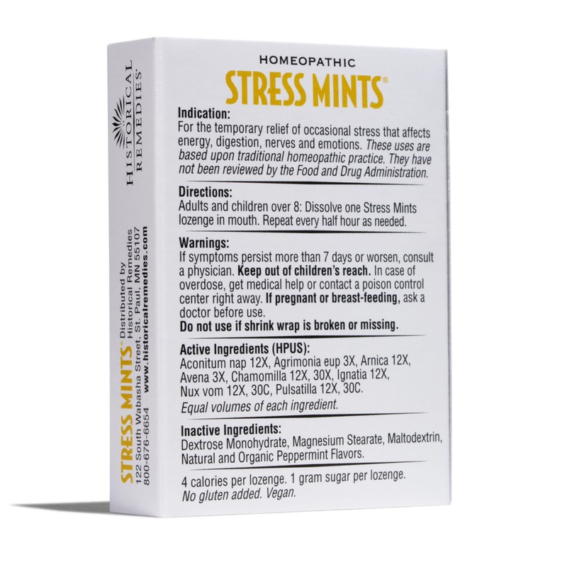 Historical Remedies Stress Mints (1 Pack) | Homeopathic Lozenges to