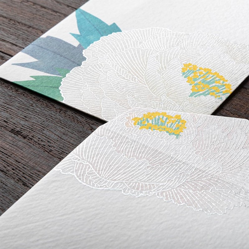 Midori Envelope Winter Letter Silk Cold Peony Pattern 81007006