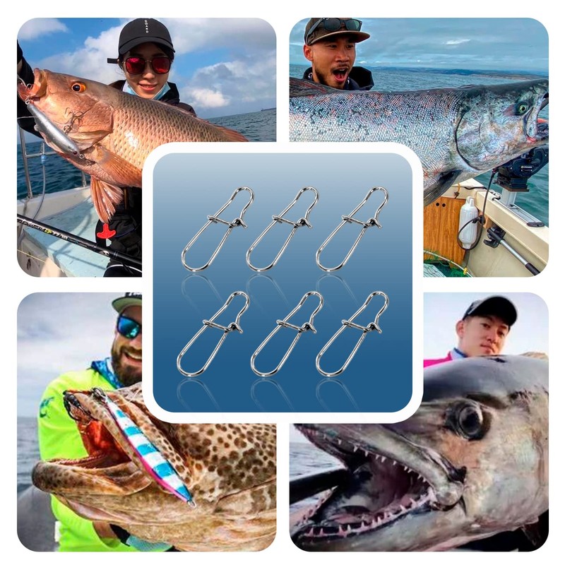SINGMATOOLS 100 Pack Dual snap Lock Fish Sinker Clips snap