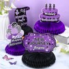 8Pcs Purple Retirement Party Decorations for Women Purple Black Retirement