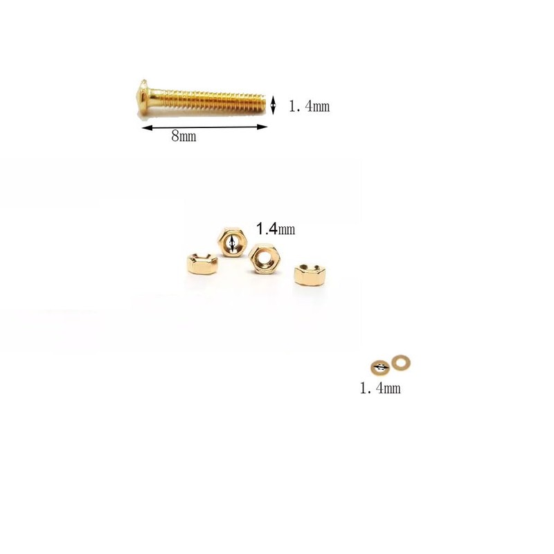 Rimless Glasses Diamond Head Gold Screw Washer Nut Cap and