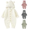 Opewod Infant Knitted Sweater Romper Longsleeve Outfit Fleece Jumpsuit for