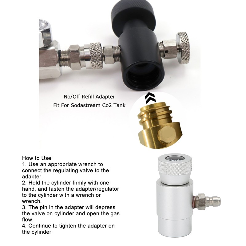 CO2 Refilling Adapter Valve ASA Connector with 8mm Male Plug