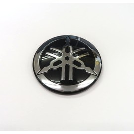 Yamaha Genuine Yamaha Tuning Fork Logo Emblem Sticker Aluminum Coating Silver Black Black Diameter 50mm