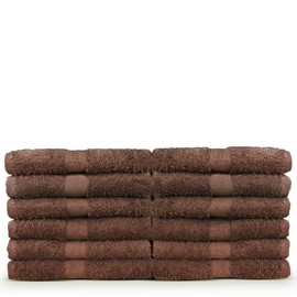 100% Cotton Salon, Hair Drying Towels - Soft and high Absorbent - 16 x 27 inches - 12 - Pack (Salon Towel - Set of 12, Brown)