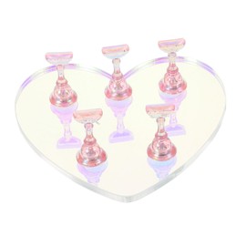 Beavorty Nail Art Display Stand With Heart-shaped Base Acrylic Nail Holder Portable Manicure Practice Board For Beginners Home And Salon