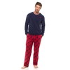 Strong Souls Mens Luxury 2 Piece Long Pyjamas Pjs Navy