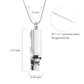 QGJNSGC Urn Necklace for Ashes 18 Wheeler Semi Truck Cremation Jewelry for Men Memorial Urn Pendant Ashes Locket Necklace Keepsake Gifts