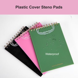 Yoment 3 Pack Steno Pads Spiral 6 x 9 Inch, 80 Sheets (160 Pages) Top Bound Spiral Notebook College Ruled Flip Notebooks Left Handed Notebooks for School Work, Multicolor