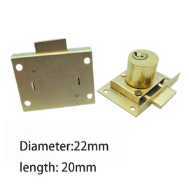 Drawer Lock Furniture Lock Furniture Lock Screw Lock with Key Set for Drawers and Cabinets Brass