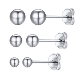 Post Stud Earrings Sterling Silver Men Small Pack Hypoallergenic Earrings for Women Sensitive Ears