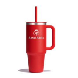 Royal Radix 40 oz Tumbler with a handle and straw, Leak-Proof,Double wall vacuum insulation,traveling Mug.keeps cold For 24H .fit to all cup holder