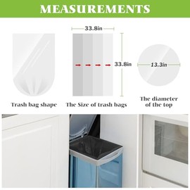 Teivio Teivio 5 Gallon 50 Counts Strong Trash Bags Garbage Bags, Bathroom Trash Can Bin Liners, Plastic Bags for home office kitchen, Black