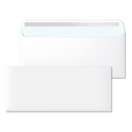 Paper Envelopes American White Envelope No Window Dimensions 220 x 110 mm White Envelopes for Letters and Documents Envelopes 90gsm Peel and Seal · m-office (Pack of 50)