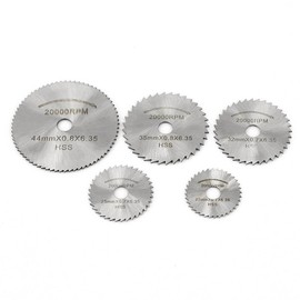 TopHomer HSS Circular Saw Blade Set 5 Pcs High Speed Steel Circular Cutting Blades Saw Blades with Rotary Tools for Timber, Plastic, Fiberglass, Copper, Aluminium (5 HHS Saw Blade + 1 Extension Rod）