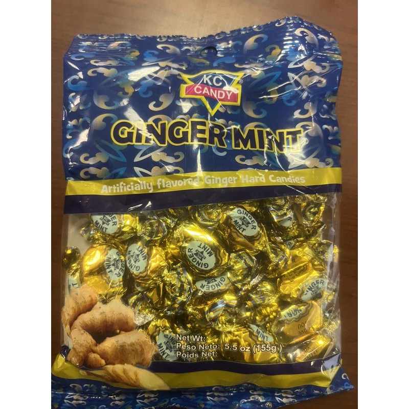 K.C KC Candy- Ginger Mint hard Candy -5.5oz Bag