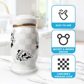 7STAR Mouse Classic Cartoon Duo Checkered Vintage Look Salt & Pepper Shaker Set – Nostalgic Kitchen Décor