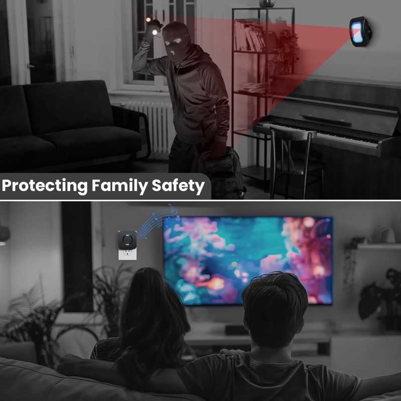 Wireless Motion Sensor LED Light - Motion Detector Alarm Chimes