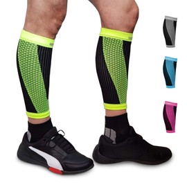 SULUMA® Athletic Calf Compression Support Sleeve Muscle Support (Yellow, L)