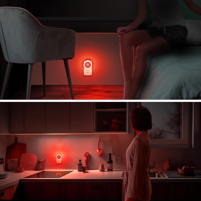 Briignite Motion Sensor Night Light Red, [2 Pack] Night Lights