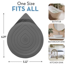 STOPRING The Ultimate Bathtub Drain Stopper/Silicone Bathroom Sink Stopper/Kitchen Sink Stopper, 5.12" Diameter, 3 Pack (Black+Light Gray+Charcoal Gray)
