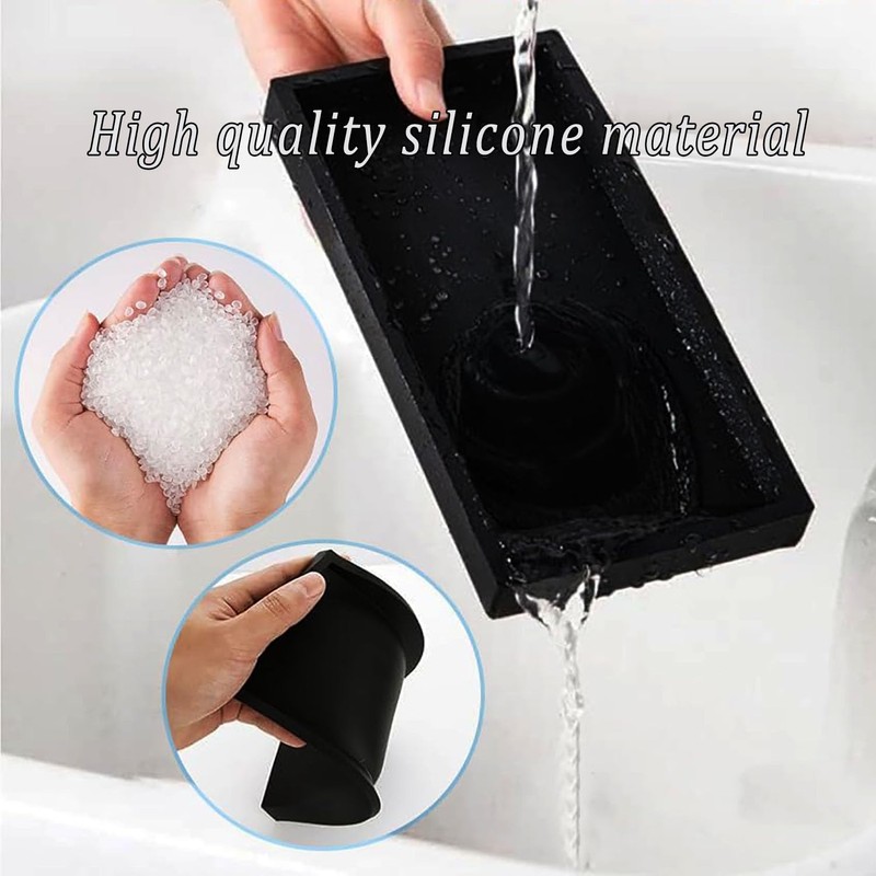 2 Stück Bad Silikon Tablette, Silikon Ablageschale, Silikone Badezimmertablett Tabletts,