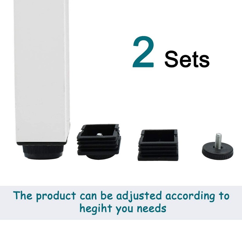 uxcell M8 Leveling Feet 50 x 50mm Square Insert Adjustable