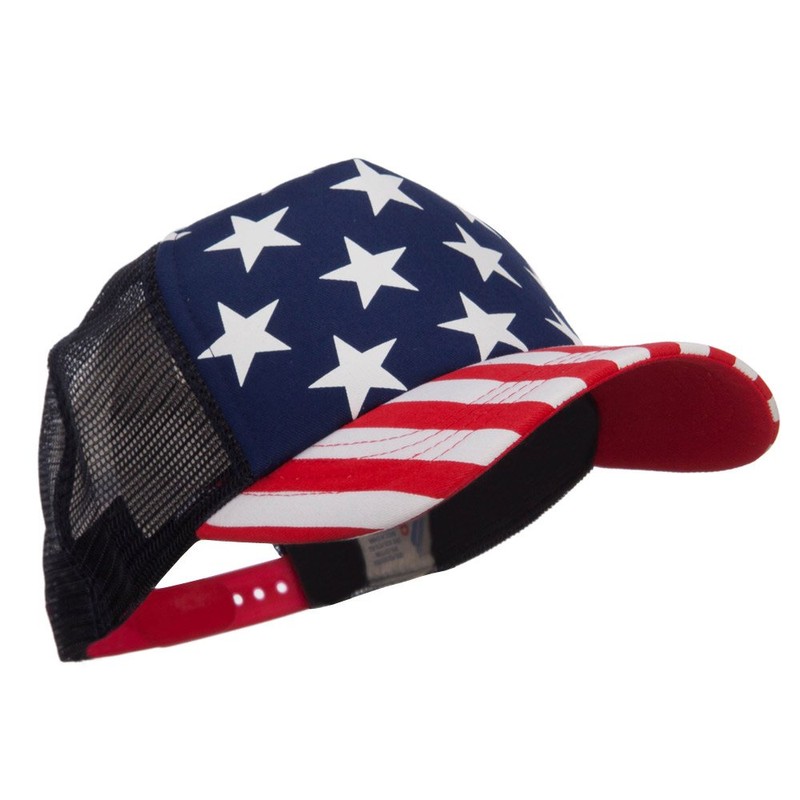 MG 5 Panel Foam Trucker USA Cap - Flag OSFM