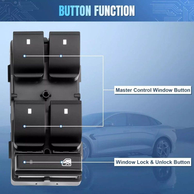 Geartronics 4pcs 22864837 For 2007-2017 GMC Acadia Power Window Control