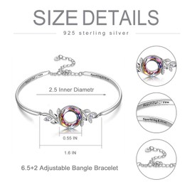 Lotus Flower Bracelet 925 Sterling Silver Women's Jewellery Gifts Blue Crystal Jewellery for Women, Crystal, Crystal