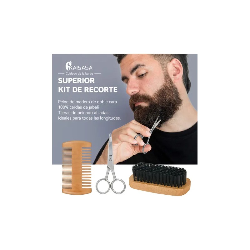 Kit Barba Cuidado Para Hombres Herramientas De Bigote 11pcs