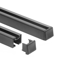 AS48 Surco Safari Crossbars with End Caps; 48" Long; Black Powdercoat Finish; Set of Two