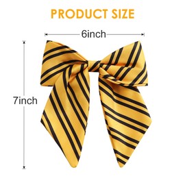 Big Stripe Hair Bow 6 Inch Women French Barrette Clips Wizard Dress Up Hair Accessories Yellow