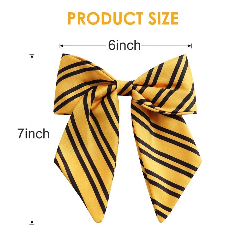 Big Stripe Hair Bow 6 Inch Women French Barrette Clips