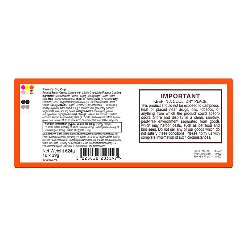 Reeses Big Cup 16 - 1.4 Oz PKGS