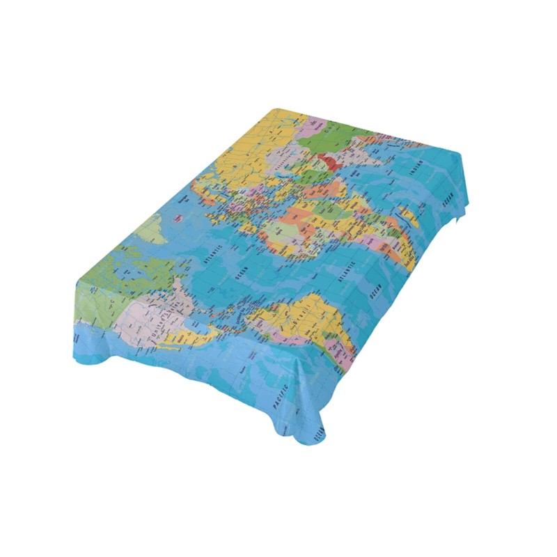 JUMBEAR World Map Painting Tablecloth Rectangle Polyester Table Cloth Large