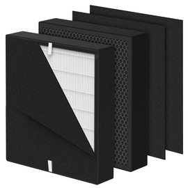 Elnuliros Fit50 Replacement Filter Compatible with FF50 for BreatheSmart Fit50 Air Purifi-er, Includes 2 x 3-in-1 Premium Filter + 2 x Activated Carbon Pre-Filters, 2 Pack