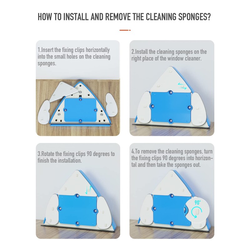 Adjustable Magnetic Window Cleaner Refill,BAFFECT 10 Sets Replacement Pads and