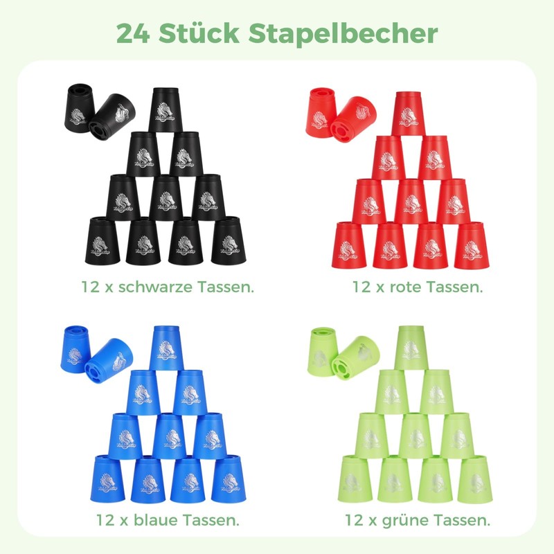 yeesport 48 Pcs Sport Stacking Cups, Speed Training Game for