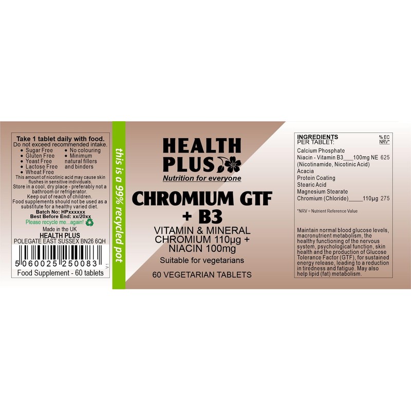 Health Plus Chromium GTF + B3 : Metabolism health :