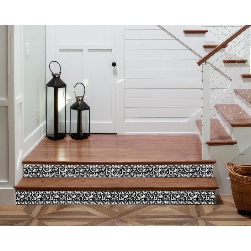 FLFK Mirror Border Peel and Stick - Black and White