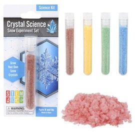 ArtCreativity Growing Snow Crystal Test Tubes, Set of 4, Science Kit for Kids, Snow Experiment Set, Educational STEM Toys for Boys and Girls, Unique Birthday Party Favors for Children