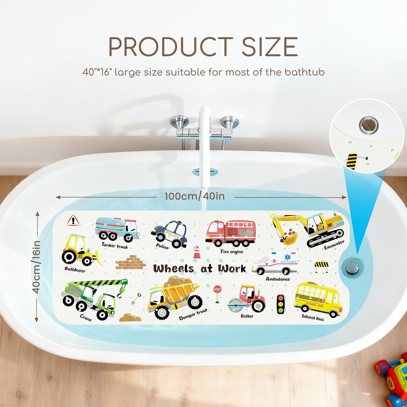 omedecal Baby Bath Mat for Tub, Non Slip Kids Bath