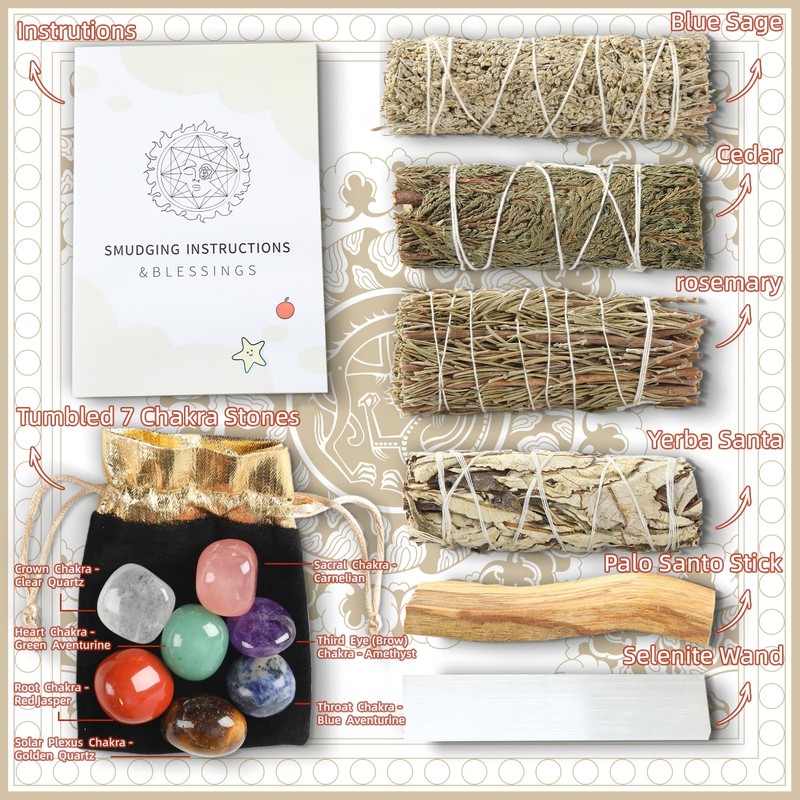 Sage Smudge Kit for Home Cleansing - Stress Relief Sage